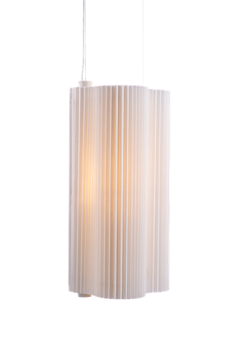 [F45XL] Flag 45 XL Colgante Silueta Fibra Di.45,5xh100cm Led 14,7W H.Douglas Interior Blanco o Crudo