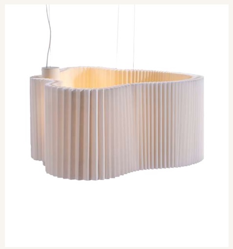 [F60M] Flag 60 M Colgante Silueta Fibra Di.60.4Cm H.50Cm Led 14,7W H.Douglas Interior Blanco o Crudo
