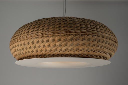 [L-N01] Valle L Colgante Simbol Di.78xh27cm E27 10W Natural C/Disco Blanco
