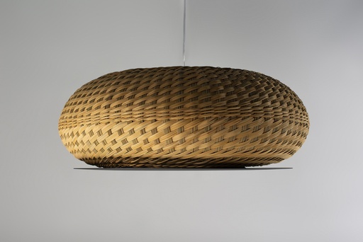 [L-N02] Valle L Colgante Simbol Di.78xh27cm E27 10W Natural C/Disco Negro