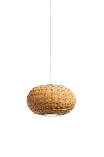 [A-N01] Valle A Colgante Simbol Di.30xh16cm E27 10W Natural C/Disco Blanco