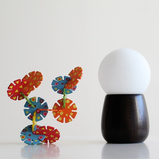 [TUNITO MZ NS] Tunito Mz Lampara Mesa Madera Negro Satinado E27 Led Di.10xh18cm