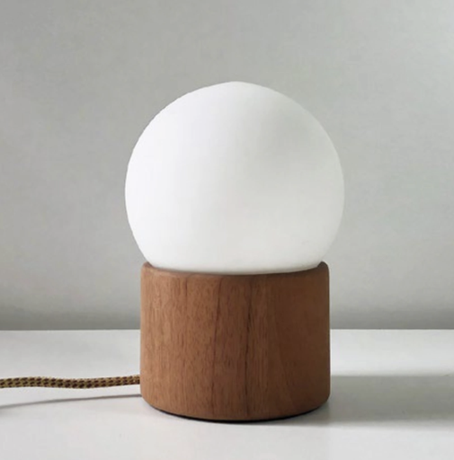 [MOSCU M70 CD] Moscu M70 Lampara Mesa Madera Cedro E27 Led Di.15xh22cm