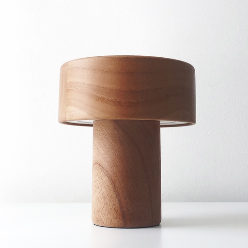 [RUCO M19 CD] Ruco M19 Lampara Mesa Madera Cedro C/Dicro Gu10 Led Calida Di.18xh19cm 