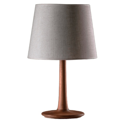 [TRINI MK22 CDY] Trini MK22 Lampara Mesa Madera Cedro C/Pant.Yute Natural E27 Led Di.22xh40cm 