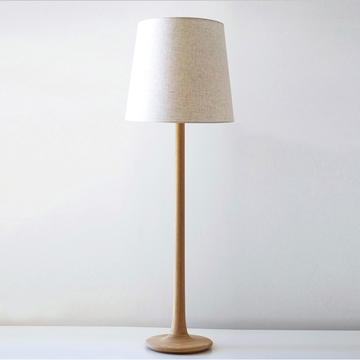 [TRINI PK54 CDL] Trini PK54 Lampara Pie Madera Cedro C/Pant.Conica Lino Natural E27 Led Di.54xh165cm 