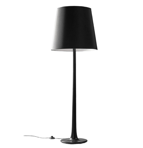[TRINI PK54 NGG] Trini PK54 Lampara Pie Madera Negra C/Pant.Conica Gross Negro E27 Led Di.54xh165cm 