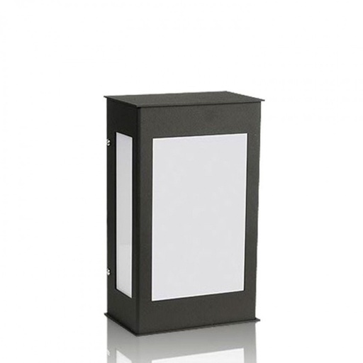 [130 01N] Farol Recto Aplique Pared Exterior IP44 1L E27 155xh.250mm Negro Texturado