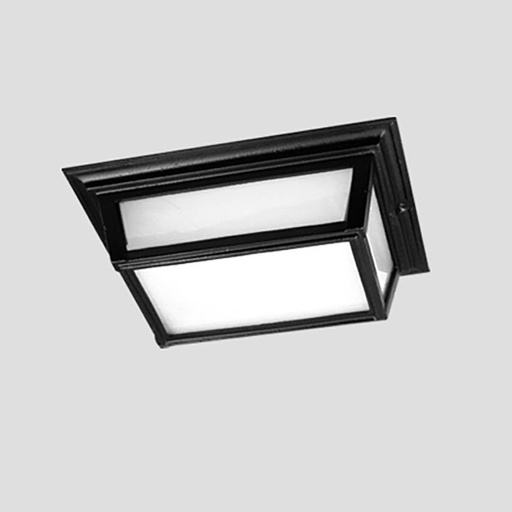 [9602 01N] Farol Recto Plafon IP40 1L E27 230x230mm Negro Texturado