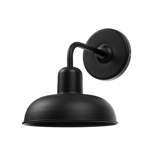[A 190 N] Vintage Aplique de Pared Acero C/Movimiento Di.20Cm 1L E27 Negro 