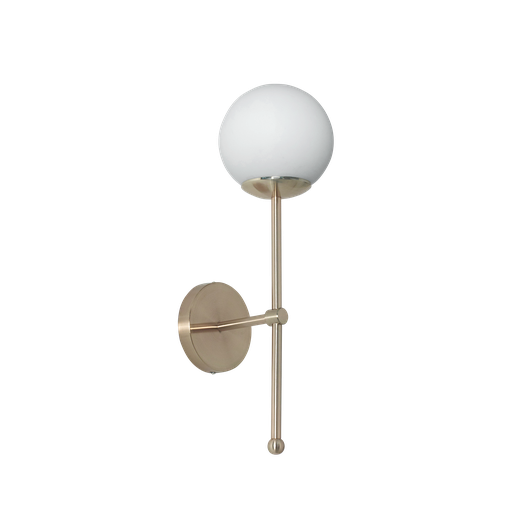 [G1 15BCE] Aplique Globo Opal Satinado Simple Di.15cm h.45cm Bronce Mate