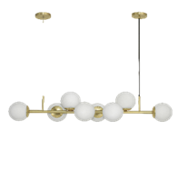 [CG8 15BCE] Colgante Globo Opal Satinado 8 Luces E27 L.120cm h.150cm Bronce Mate