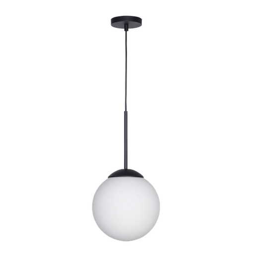 [CG 15N] Colgante Globo Opal Satinado 1 Luz E27 Di.15cm h.150cm Negro