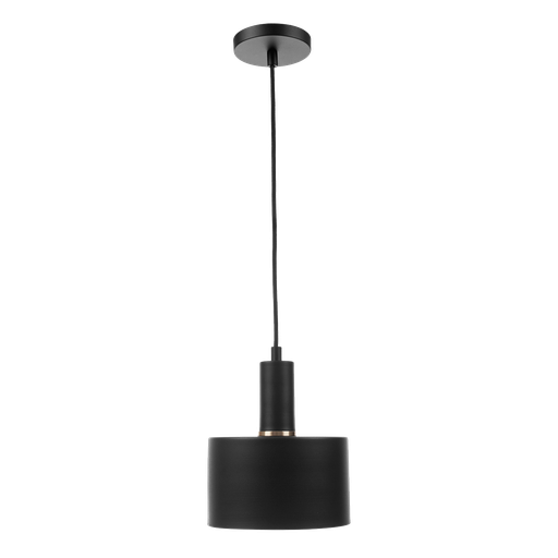 [COR 200 N] Retro Colgante Circular 1 Luz E27 Di.20cm Negro