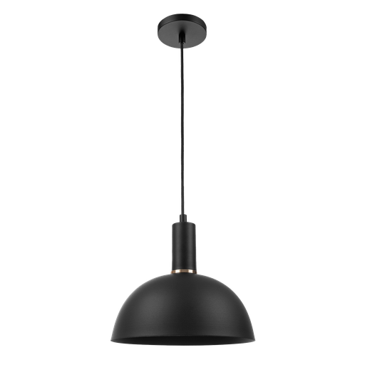 [COR 280 N] Retro Colgante Semi Esfera 1 Luz E27 Di.28cm Negro