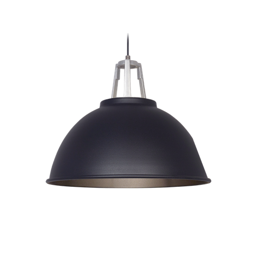 [GAL 51 N] Galponera Industrial Colgante C/Aplique Superior 1 Luz E27 Di.50cm Negro/Blanco