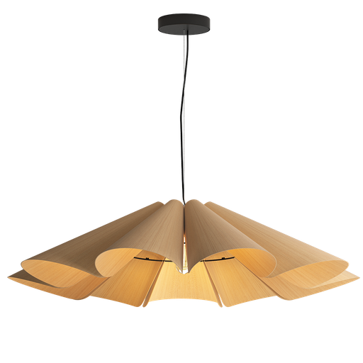 [DELFINA 60 FR.EUR] Delfina 60 Colgante Madera Reconstituida Di.60cm E27 Fresno Europeo