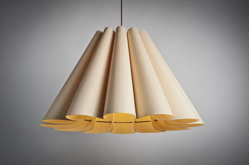 [LORA 58 HAYA] Lora 58 Colgante Madera Reconstituida Di.58cm E27 Haya