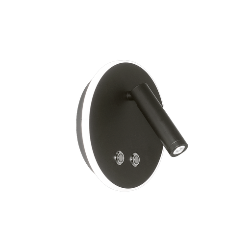 [DALLAS NG] Dallas Aplique Redondo c/Mov. e Interruptor Tocuh Led 6+3W 3000K Negro