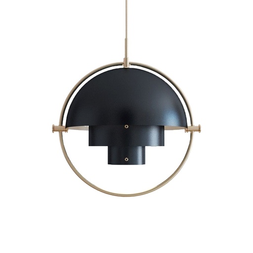 [VK-S20-NG-E27-220V] S20 Colgante 1 Luz E27 Ip20 220v Di.350x1830mm Acero Negro