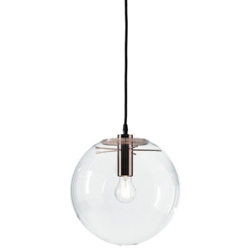 [3398] Jeno I Colgante Globo Vidrio 1 Luz E27 220v Di.20cm Transparente/Negro