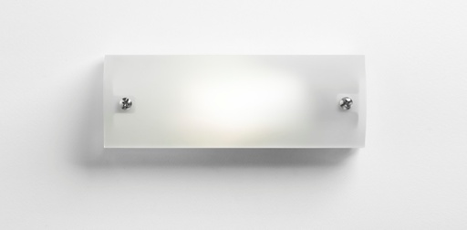 [53.03.0200.31] Canalina Aplique Tulipa Vidrio Templado Satinado 2 Luces E27 12w 220v L:34cmxh.10cm Niquel Mate