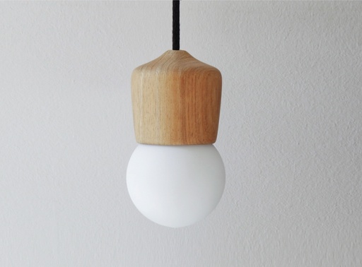 [TUNITO TX1 NT] Tunito Colgante Madera Cerejeira E27 Led Gota Di.10xh18cm