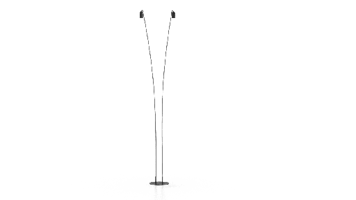 [SIDE-2 P008] Side 2 Lampara de Pie 2 Brazos IP66 Led 20W 2700K 12V Cri90 60º H.275Cm Negro