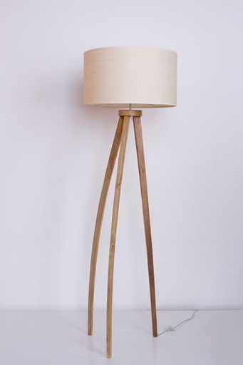 [LOLA L] Lola L Pie Tripode Madera Petiribi Pantalla Lienzo Natural 1L E27 