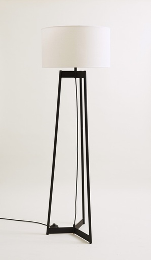 [FEDRA] Fedra Pie Tripode Hierro Negro Pantalla Lienzo Natural 1L E27 