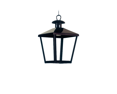 [43/C.NG] Farol Colonial Colgante Sin Reja E27 IP23 Chapa h.300mm Negro