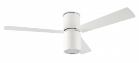 [V439302] Formentera Ventilador Blanco 3P Blanco/Gris Cristal Satin 23W E27 C/Control Remoto