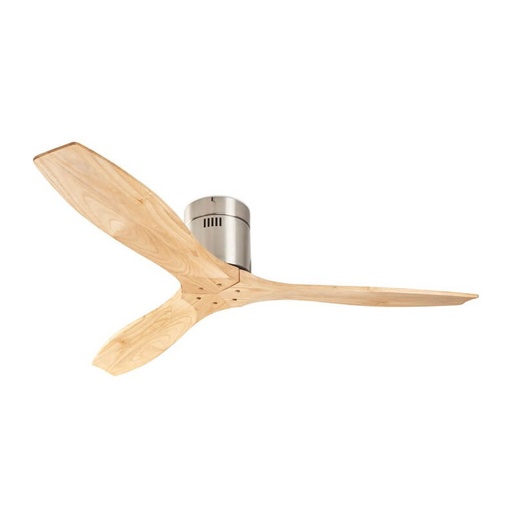 [V537702] Stem Ventilador Plata 3P Madera Clara C/Control Remoto 