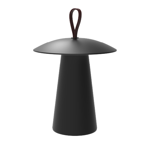 [18.AB01.0010.06] Lula Lampara Mesa Exterior Led 2W 2700K 98º IP54 Bateria 10Hs USB C Negro Texturado