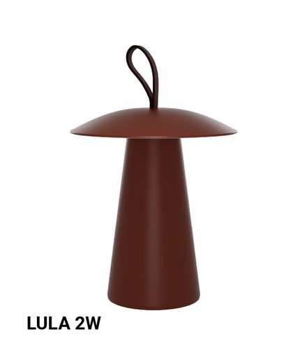 [18.AB01.0010.32] Lula Lampara Mesa Exterior Led 2W 2700K 98º IP54 Bateria 10Hs USB C Rus (oxido)