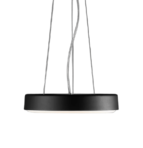 [CH02-03] Charles Colgante Pantalla Di.37Cm Led 24W 3000K Negro Microtexturado