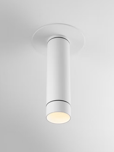 [CV09-02] Cavia Larga Plafon Aluminio h.24Cm Gu10 7W Blanco Semimate