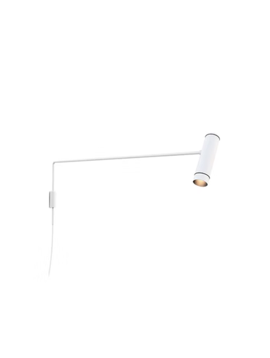 [CV12-02] Cavia  Aplique Larga Brazo Basculante 120Xh.40Cm Gu10 7W C/Interruptor On-Off Blanco Semimate