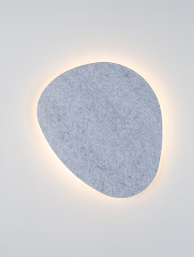 [EC13-02] Eclipse Stone Fieltro Grande Aplique Di.72Cm Led 22W 3000K Fieltro Gris Claro
