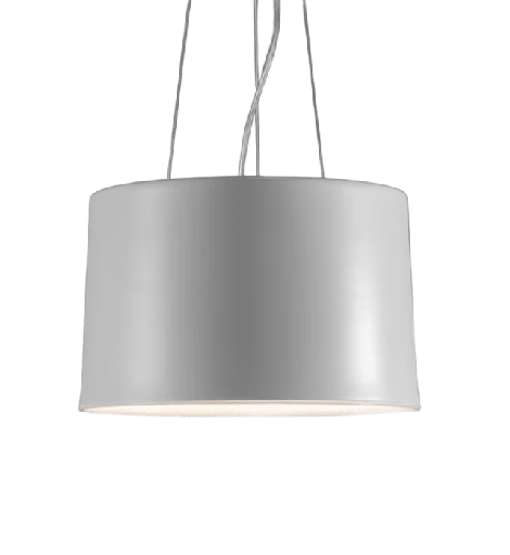 [HH08-02] Hi Hat Colgante Pantalla Mediana Di.40Xh.25Cm E27 60W Blanco Microtexturado
