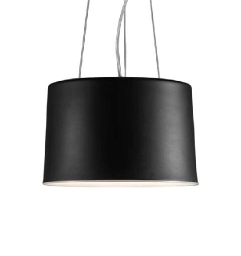 [HH08-03] Hi Hat Colgante Pantalla Mediana Di.40Xh.25Cm E27 60W Negro Microtexturado