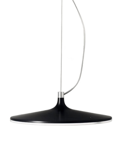 [HH23-03] Hi Hat Colgante Grande Plato Led 31,5w 3000k Di.45Cm Negro Microtexturado