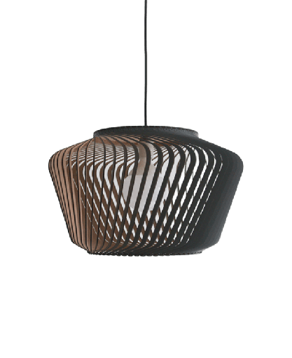 [BOMBAY XL NG] Bombay XL Colgante Madera Di.53Cm E27 Negro